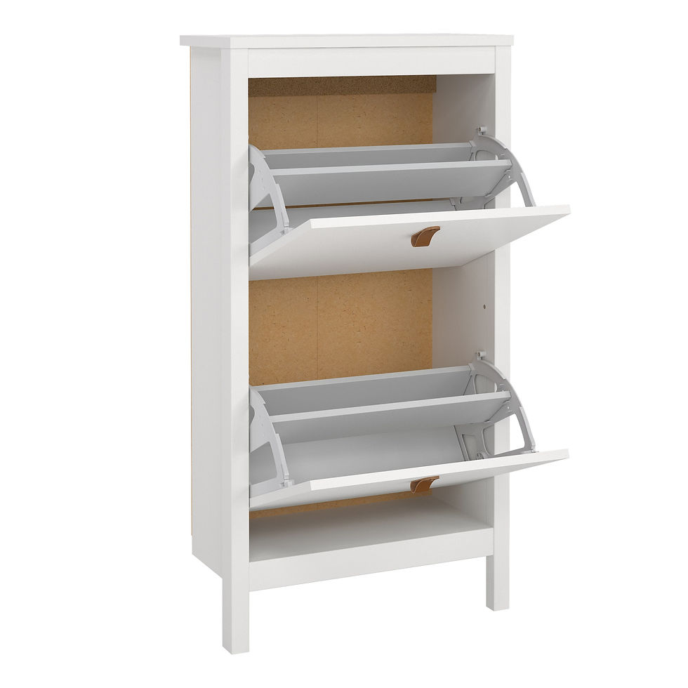 Thumbnail: Bradley Shoe Cabinet 2 Flap Door White