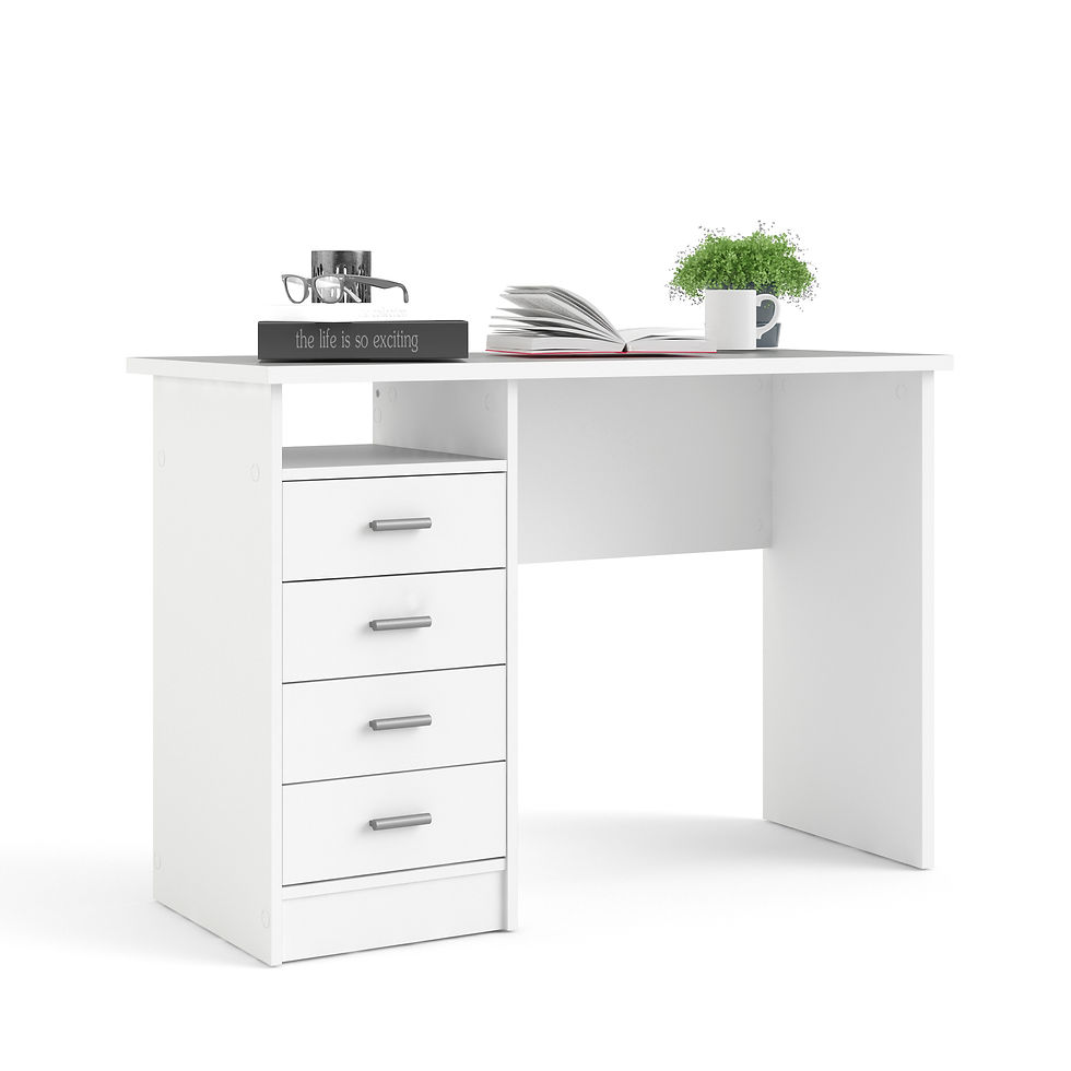Thumbnail: Function Plus 4 Drawer Desk in White