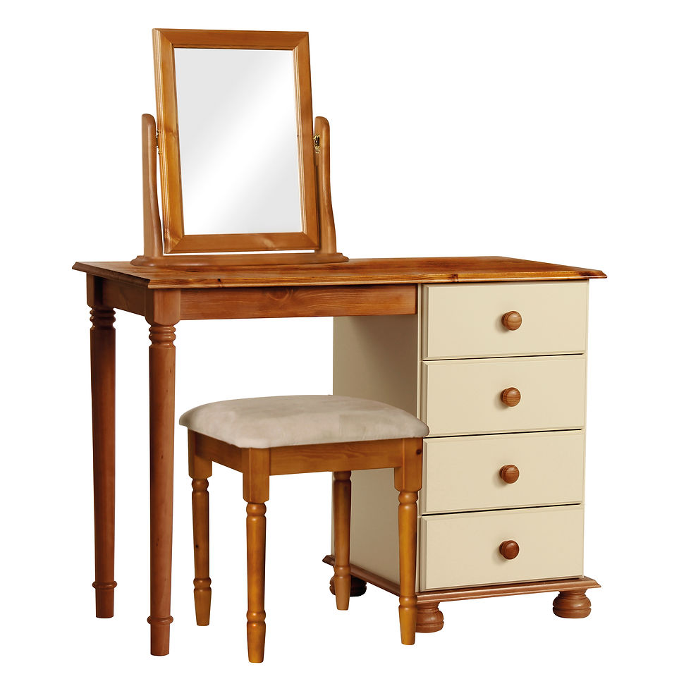Thumbnail: Copenhagen Single Dressing Table in Cream/Pine