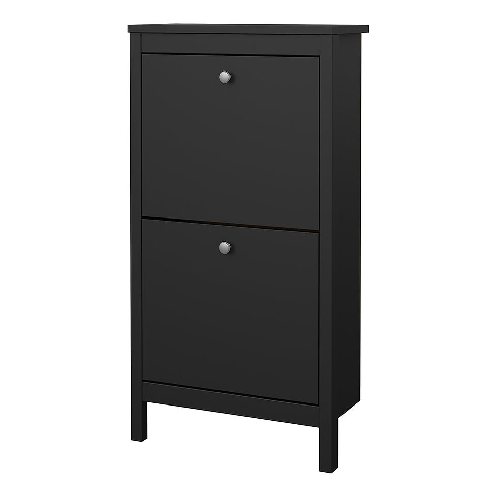 Thumbnail: Madrid Shoe Cabinet 2 flap doors Matt Black