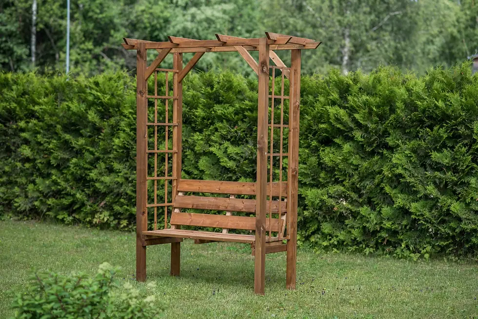 Thumbnail: Garden Arbour Pergola With Two Seat Bench