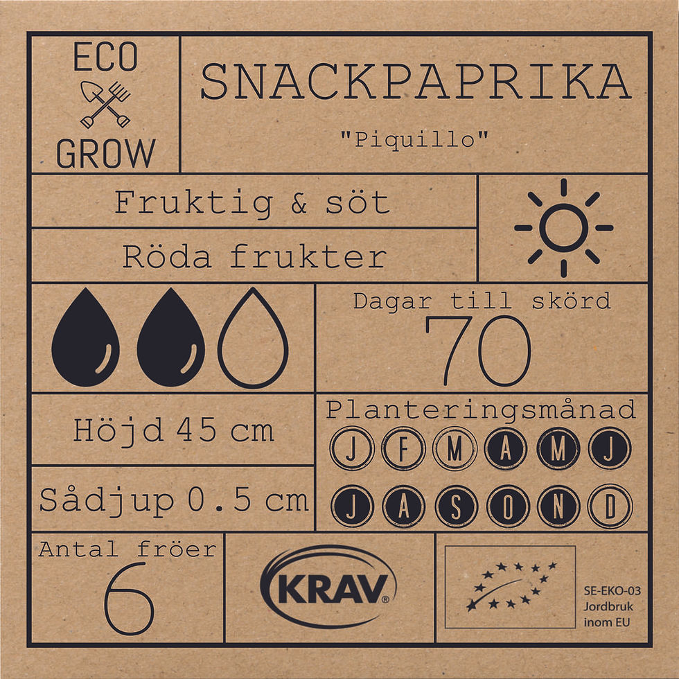 Miniatyrbild: Snackpaprika Piquillo - Ekologiska Fröer