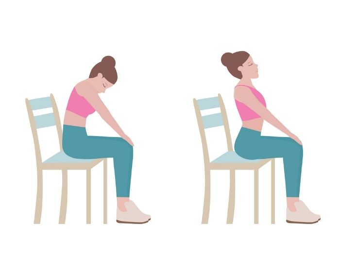 Illustration of yoga cat cow asanas.