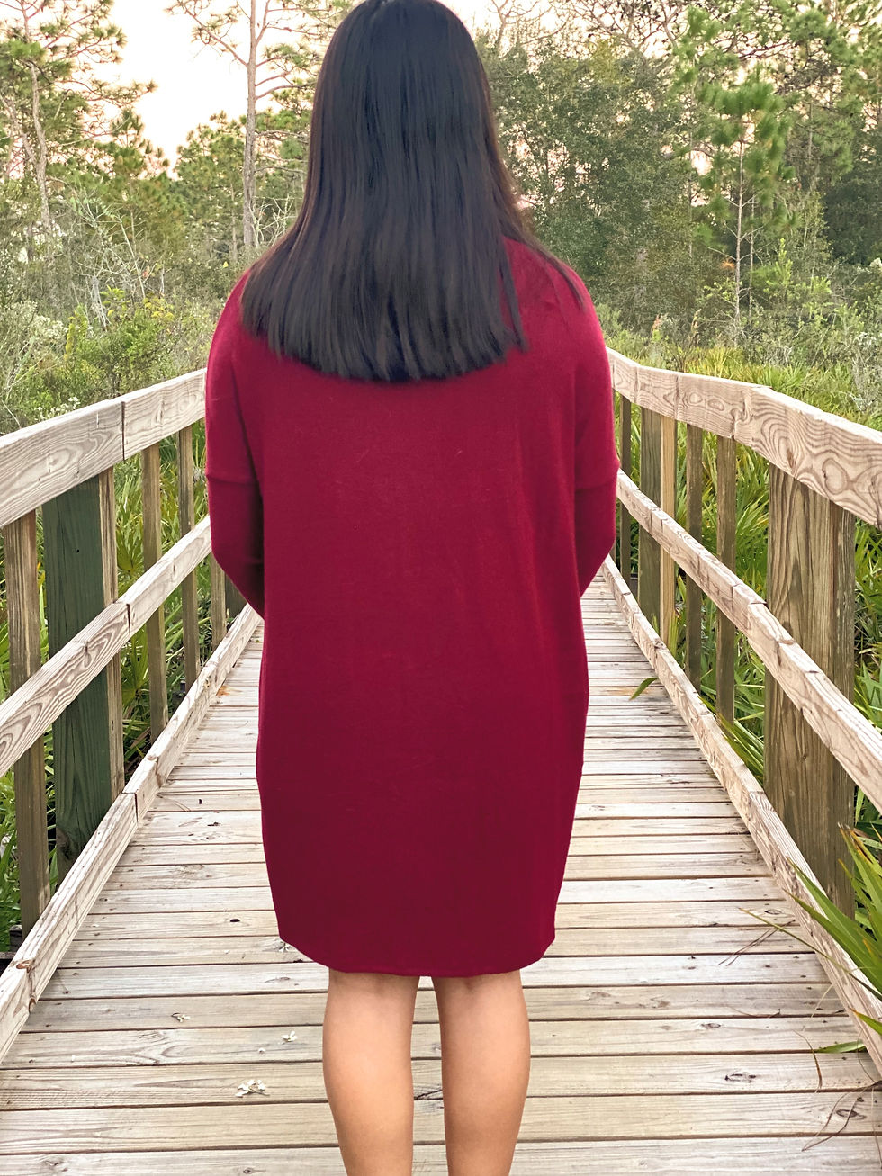 Thumbnail: Soft Brushed Turtleneck Dress with pockets