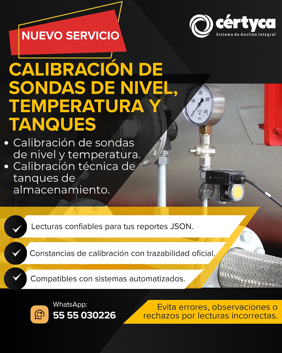 ¡Nuevo servicio en Cértyca! Calibración de sondas de nivel, temperatura y tanques