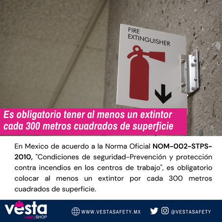 Toda empresa debe tener al menos un extintor cada 300 metros cuadrados de superficie