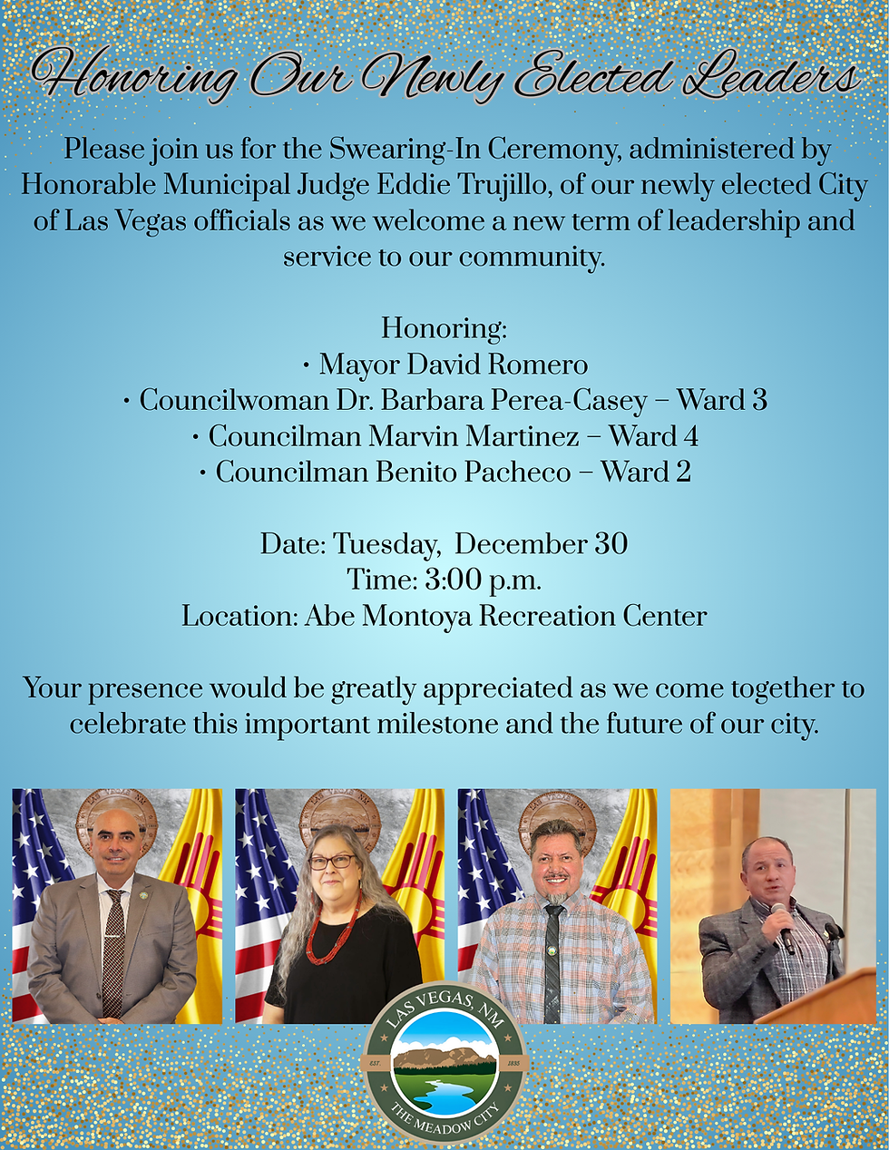 Invitation: Swearing-In Ceremony for Newly Elected City of Las Vegas Leaders