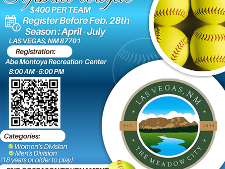 PSA 1/20/2026: Registration Opens for Adult Softball League at Abe Montoya Recreation Center