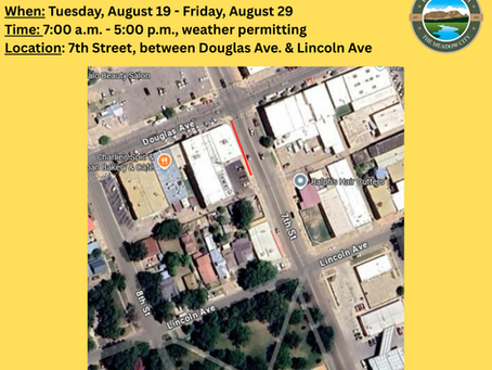 PSA 8/18/2025 4:00 p.m.: Curb and Gutter Work Scheduled for 7th Street (Douglas to Lincoln)