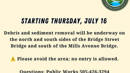 PSA 7/14/2026 10:30 a.m.: Gallinas River Debris Removal Work to Begin near Bridge Street and Mills Avenue