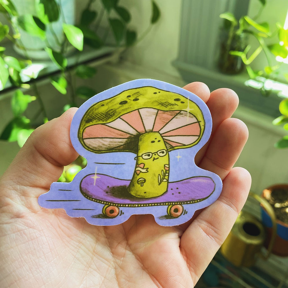 skater mushroom sticker