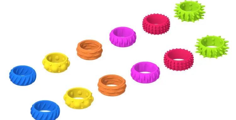 Thumbnail: Sensory textured fiddle/fidget Ring