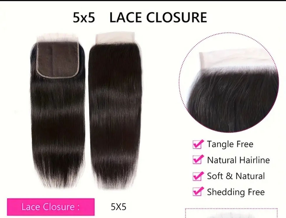Thumbnail:  Glossy 5×5 Lace Closure. Transparent Lace