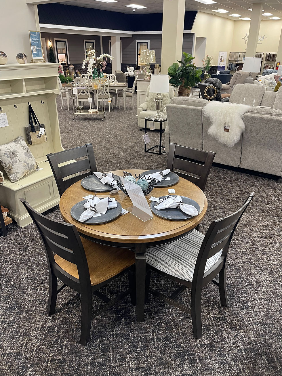 Thumbnail: 5 pc 44" Dia Solid Wood Table Set