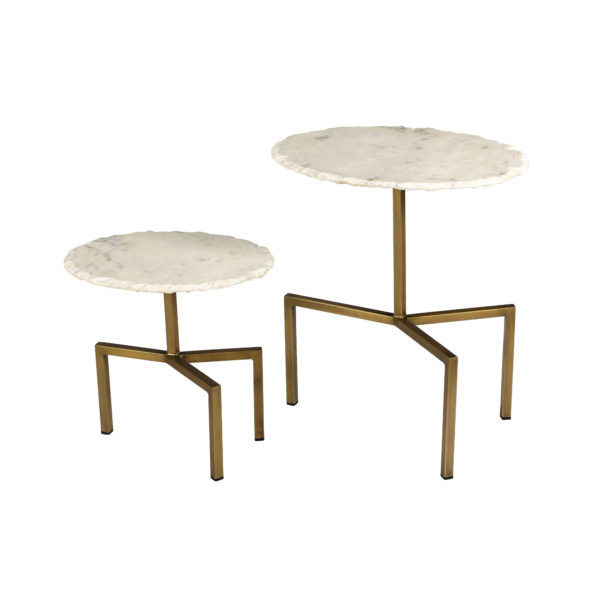 Thumbnail: Hanish White Marble Tables - Set of 2