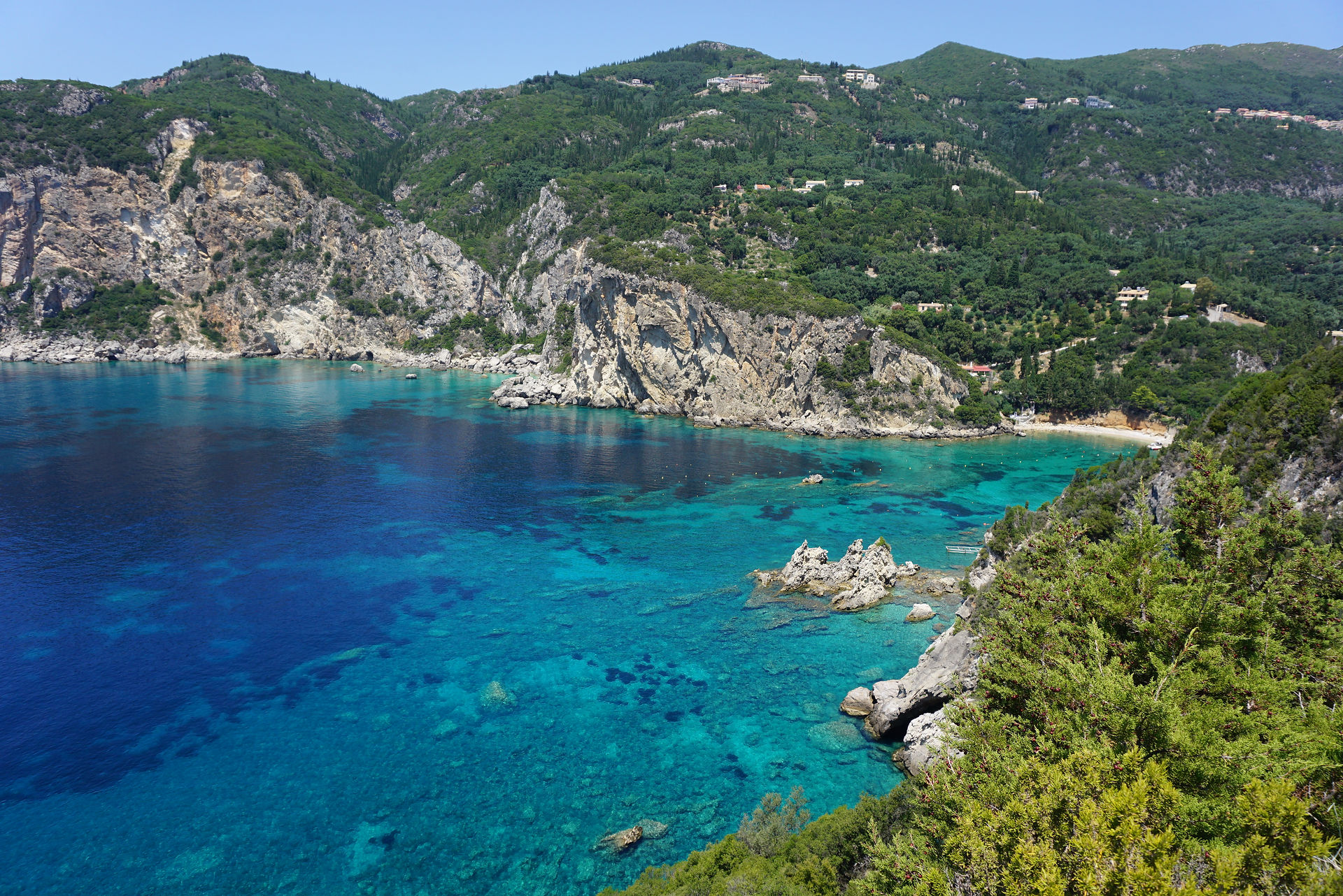 view from Paleokastritsa Monastery