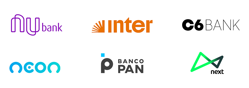 Logos de seis bancos digitais