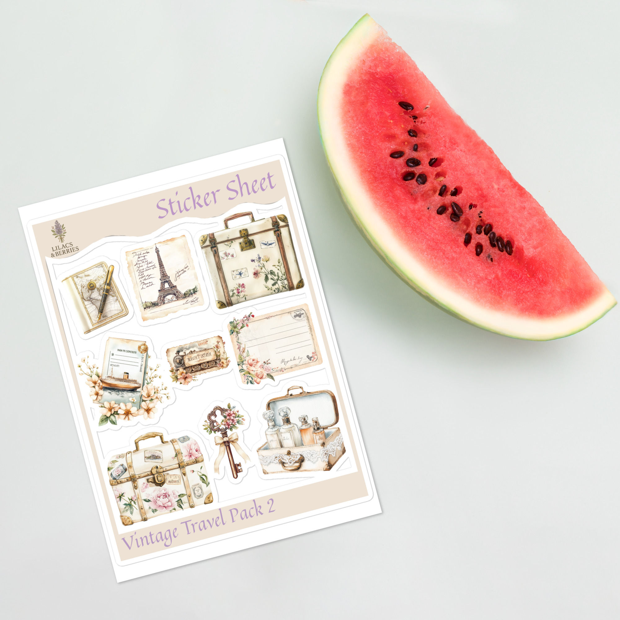 Sticker sheet: Vintage Travel Pack 2