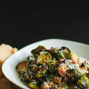CRISPY GARLIC PARM BRUSSEL SPROUTS