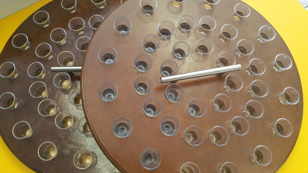 Communion trays with perspex glasses