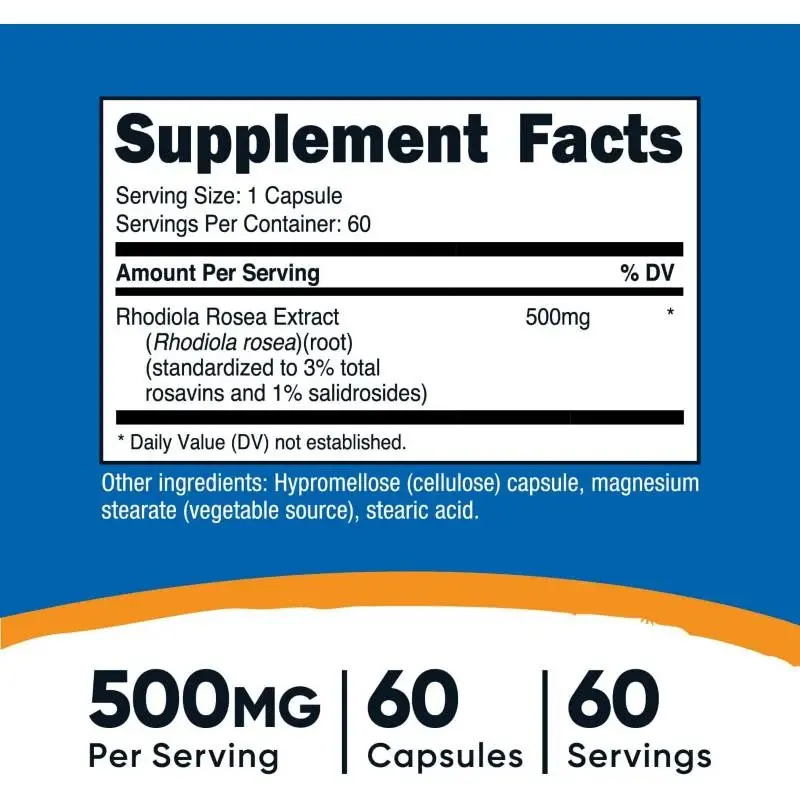 Miniatura: SUPLEMENTOS NUTRICOST RHODIOLA ROSEA 500 MG 60 CÁPSULAS VEGETARIANAS