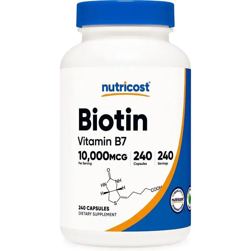 MULTIVITAMÍNICO BIOTINA CRECIMIENTO UÑAS CABELLO NUTRICOST 10,000 MCG 240 CÁPSUL