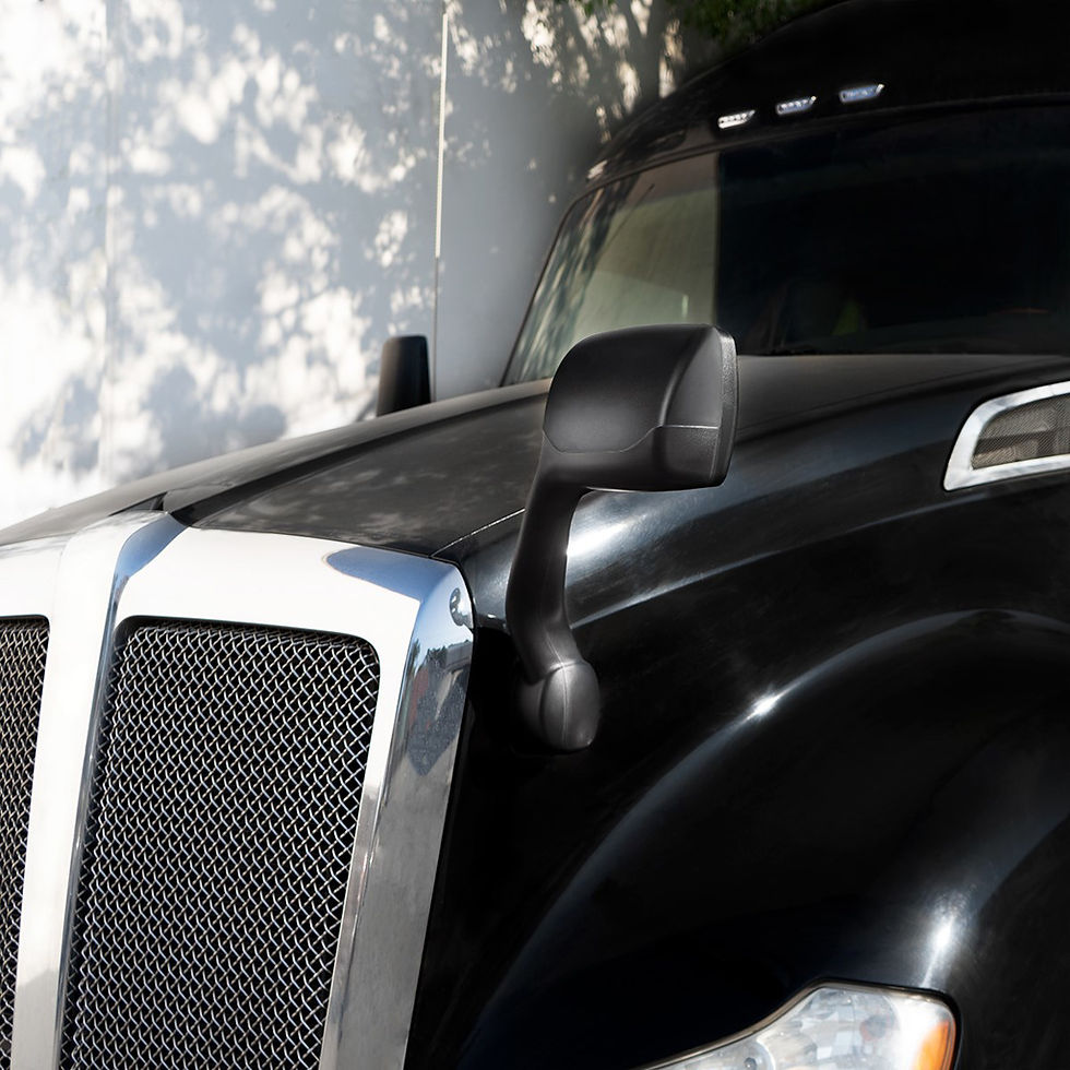 Thumbnail: KENWORTH T680/T880/PETERBILT 579 HOOD MIRROR (BLACK) - LEFT SIDE