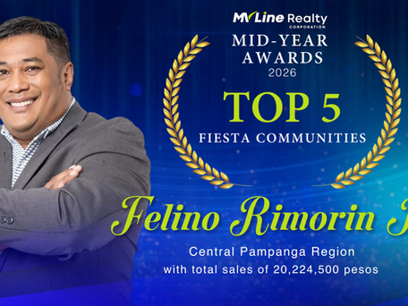 Felino "Jhun" Rimorin Awarded Top 5 Mid-Year Awards 2026 Fiesta Communities Category