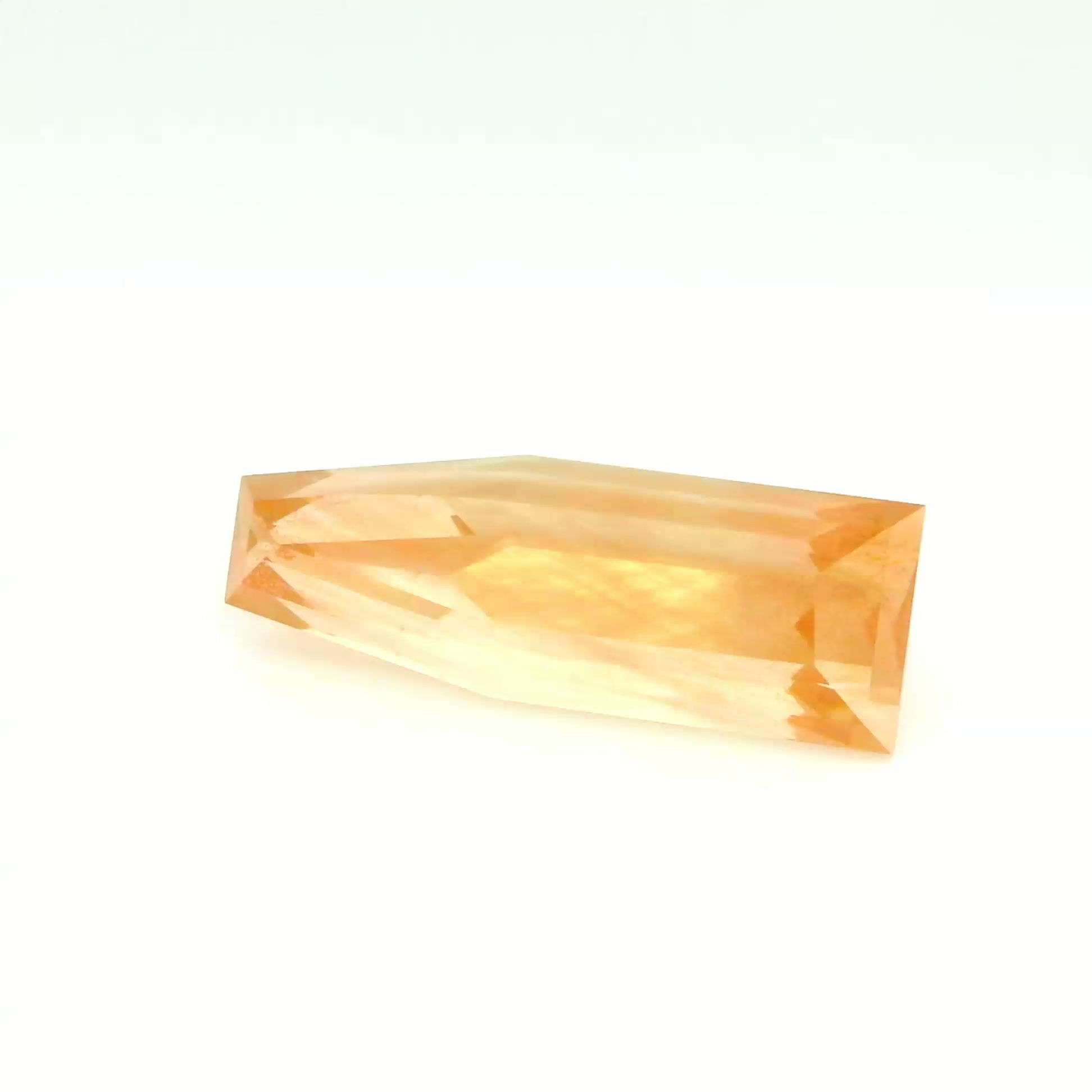 #001--6.85 cts., 18.2 x 6.3 mm, Faceted Crystal Sunstone