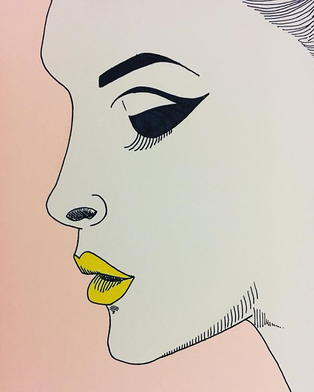 30 for #30daysoffacesinprofile - am enjoying drawing #makeupartist #photoshoot images. Excellent pro