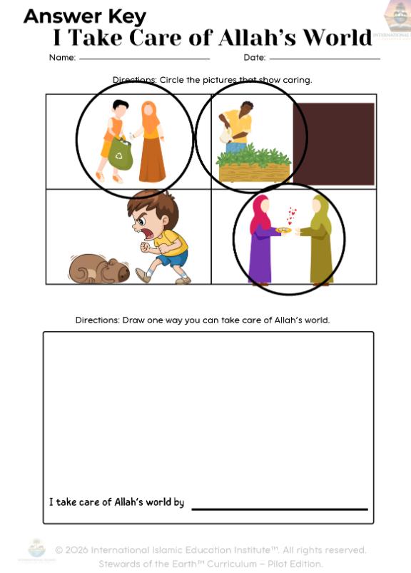 Thumbnail: Kindergarten Islamic Curriculum – Social Studies Unit 1 