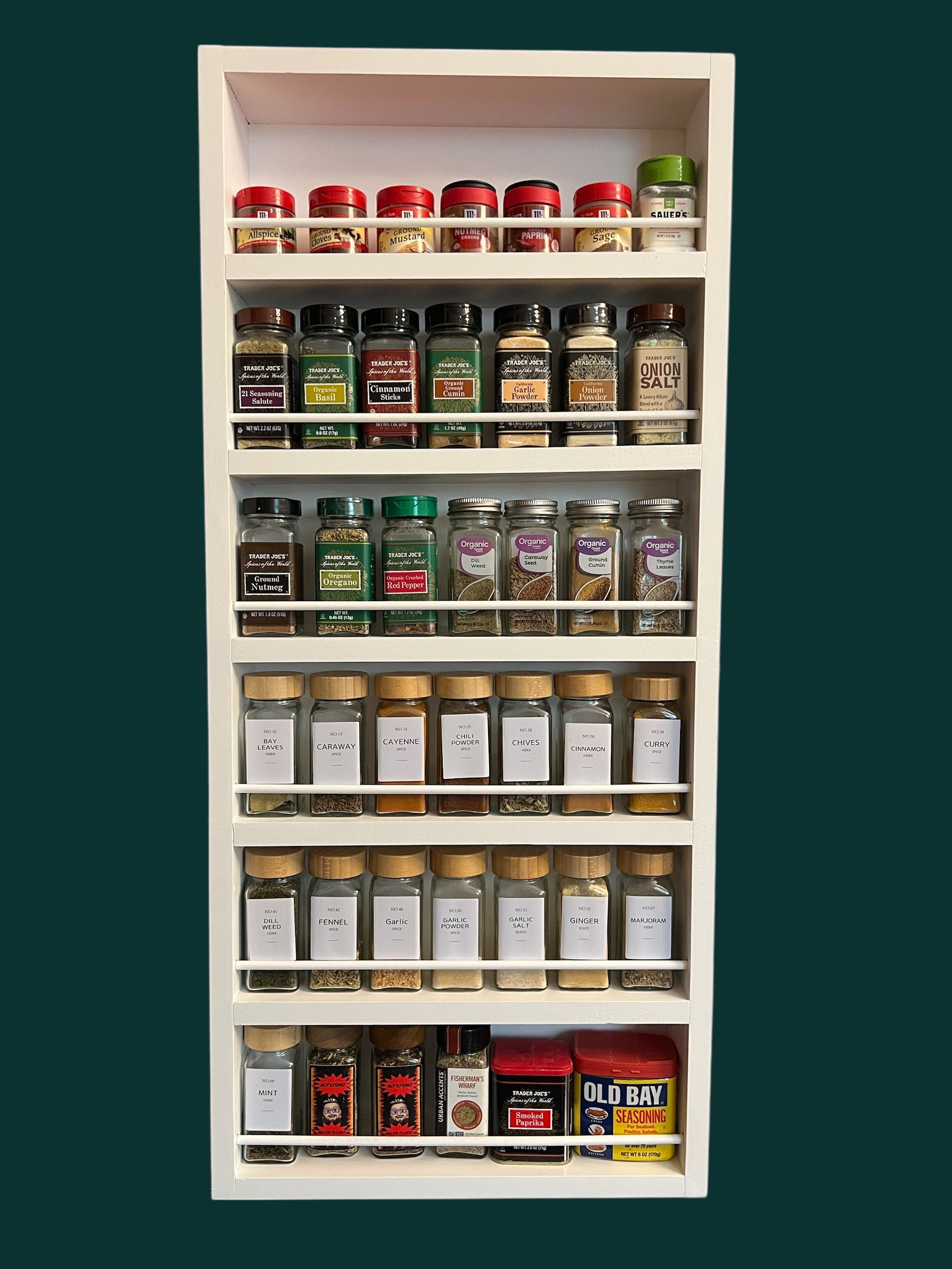 Custom Wall Mounted Spice Rack: Kitchen Door Organizer