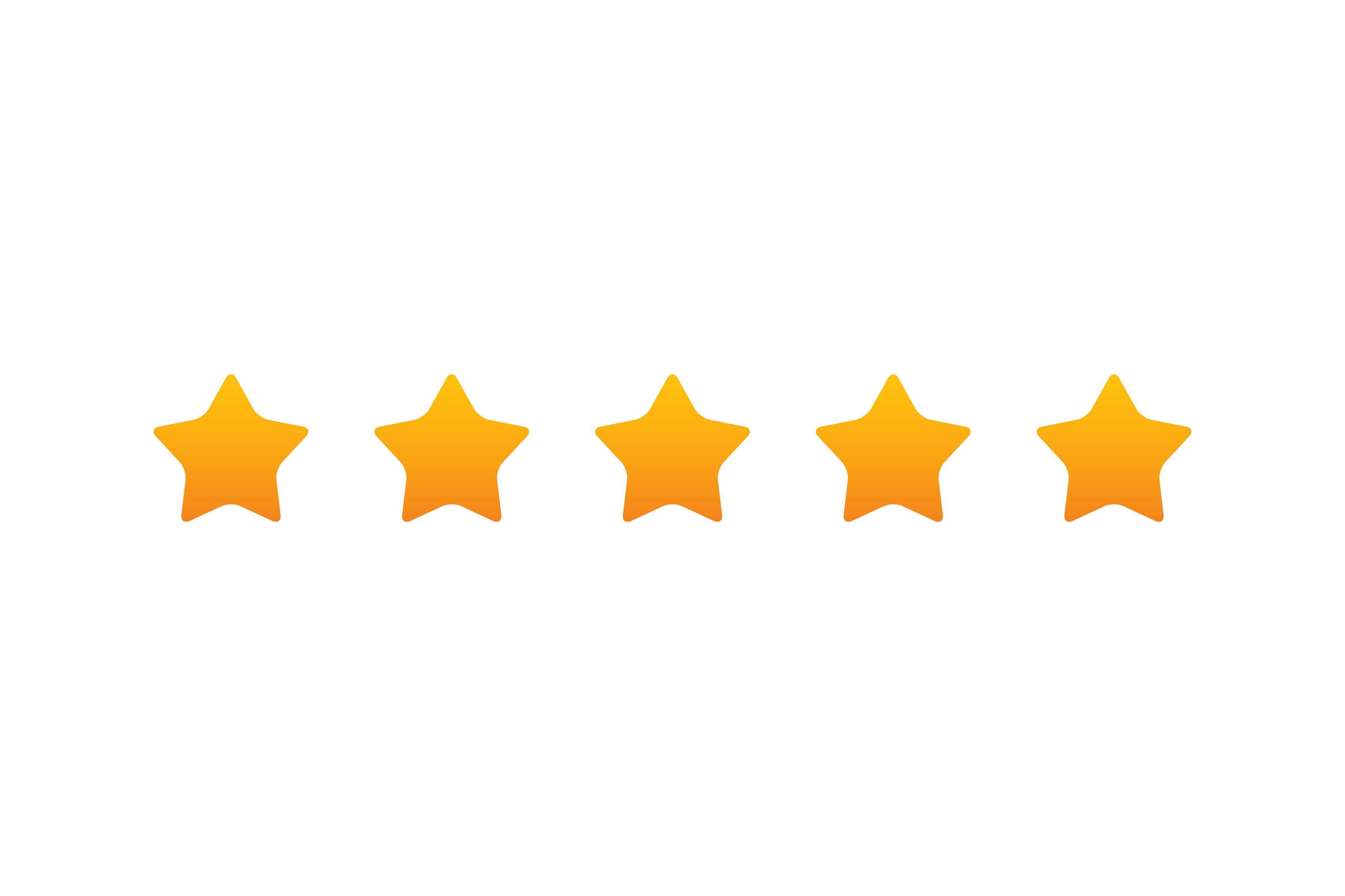 Five-star rating graphic symbolizing excellent client reviews