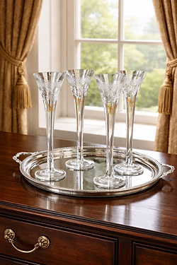 Georgian champagne flutes on silver tray.png