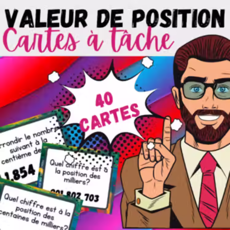 MATHÉMATIQUES | GAME/JEU | FLASHCARDS/CARTES À TÂCHES | VALEUR DE POSITION