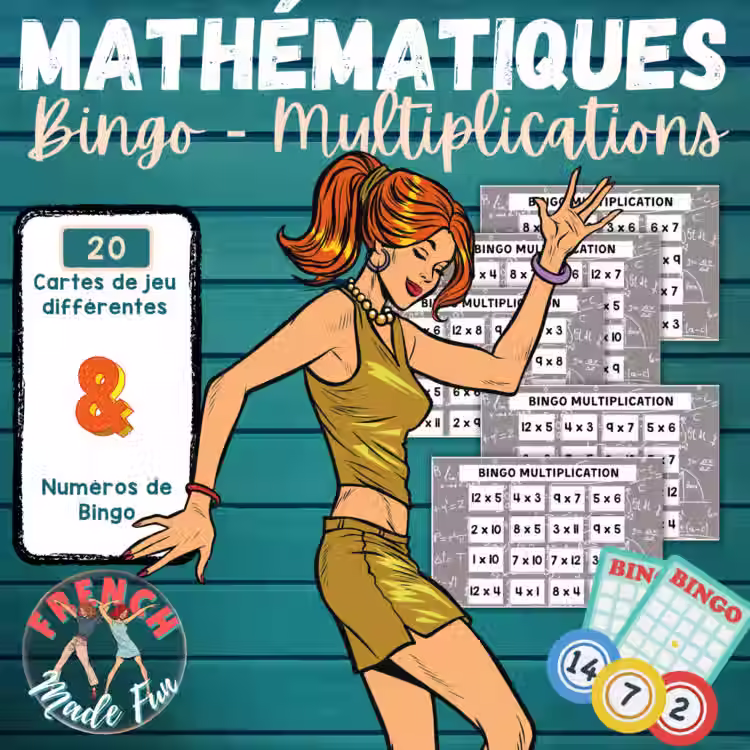 MATHÉMATIQUES | BINGO MULTIPLICATION | ACTIVITÉ | TABLES 0-12 | JEU À IMPRIMER