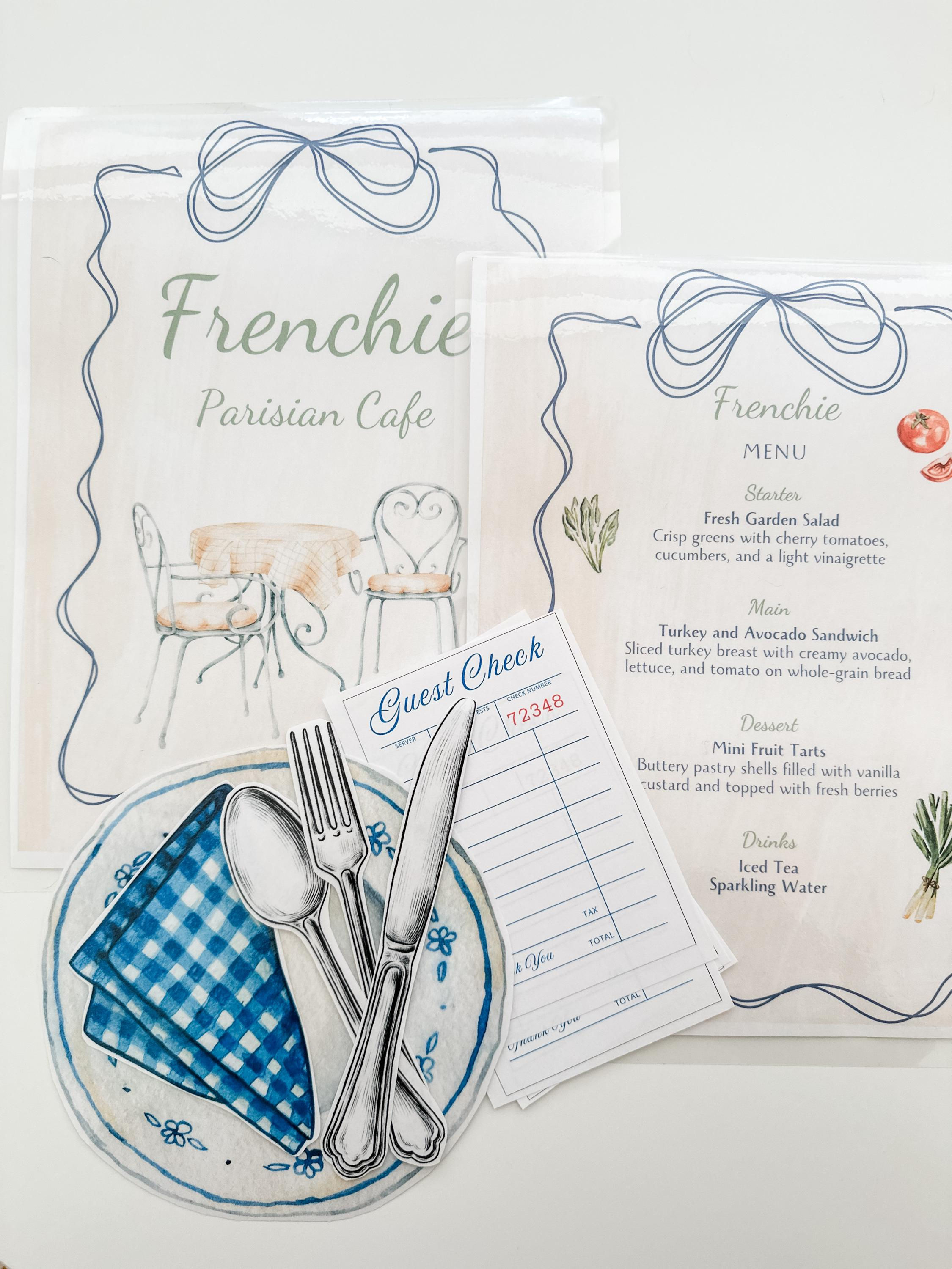 French Cafe Pretend Play Printables
