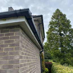 Close-up view of guttering pipe of a house