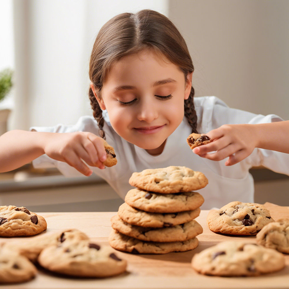girl smelling cookies