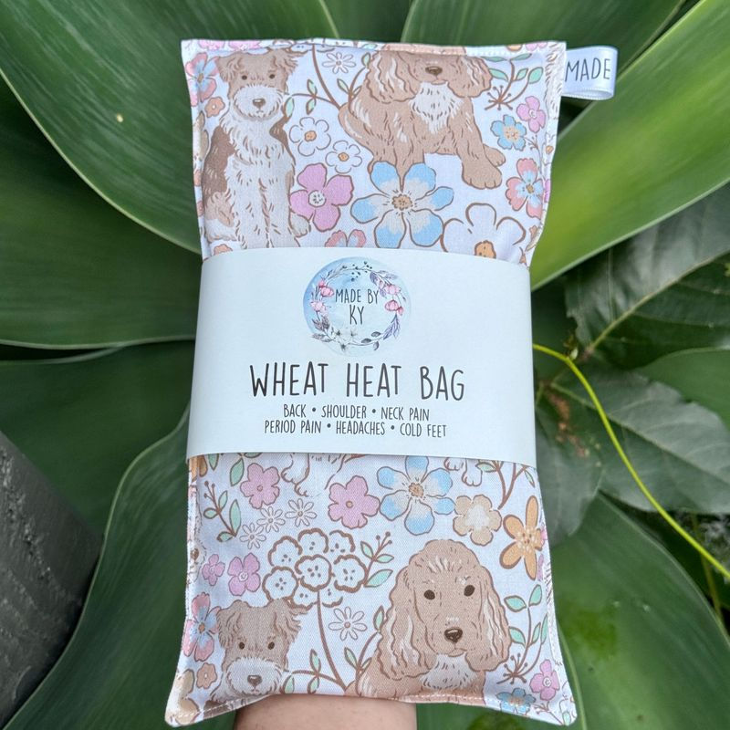 Puppies in the Flowers - Wheat Heat Bag - Regular Size