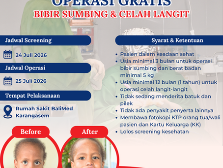 Operasi Gratis Bibir Sumbing & Celah Langit