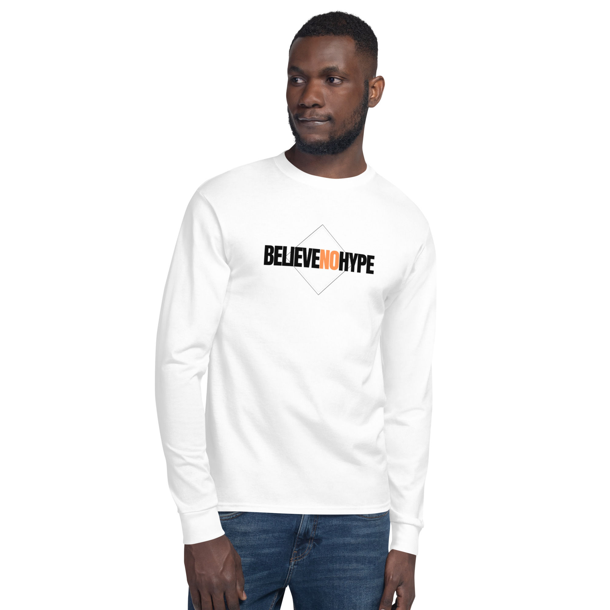 White BNH Dark Men's Champion Long Sleeve Shirt
