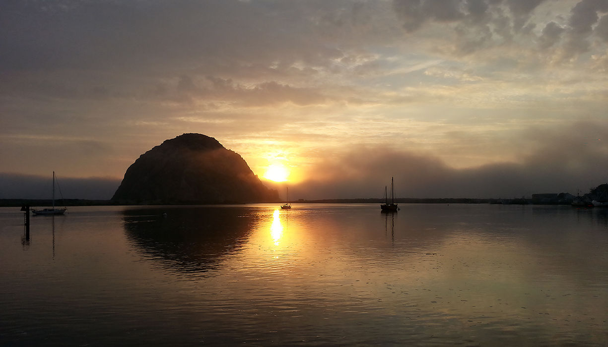 Misty Sunset at Morro Rock
