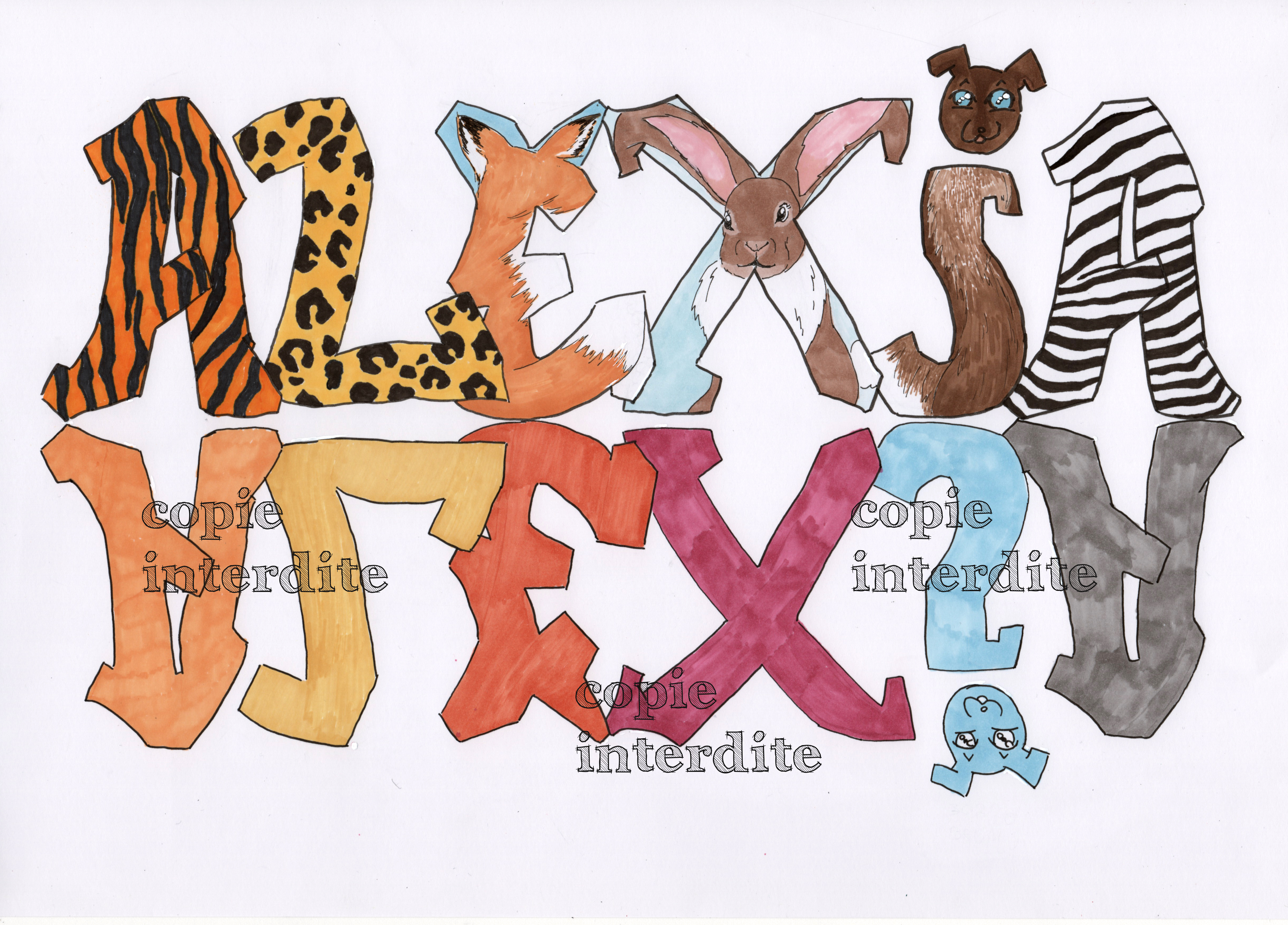 lettres tag texture