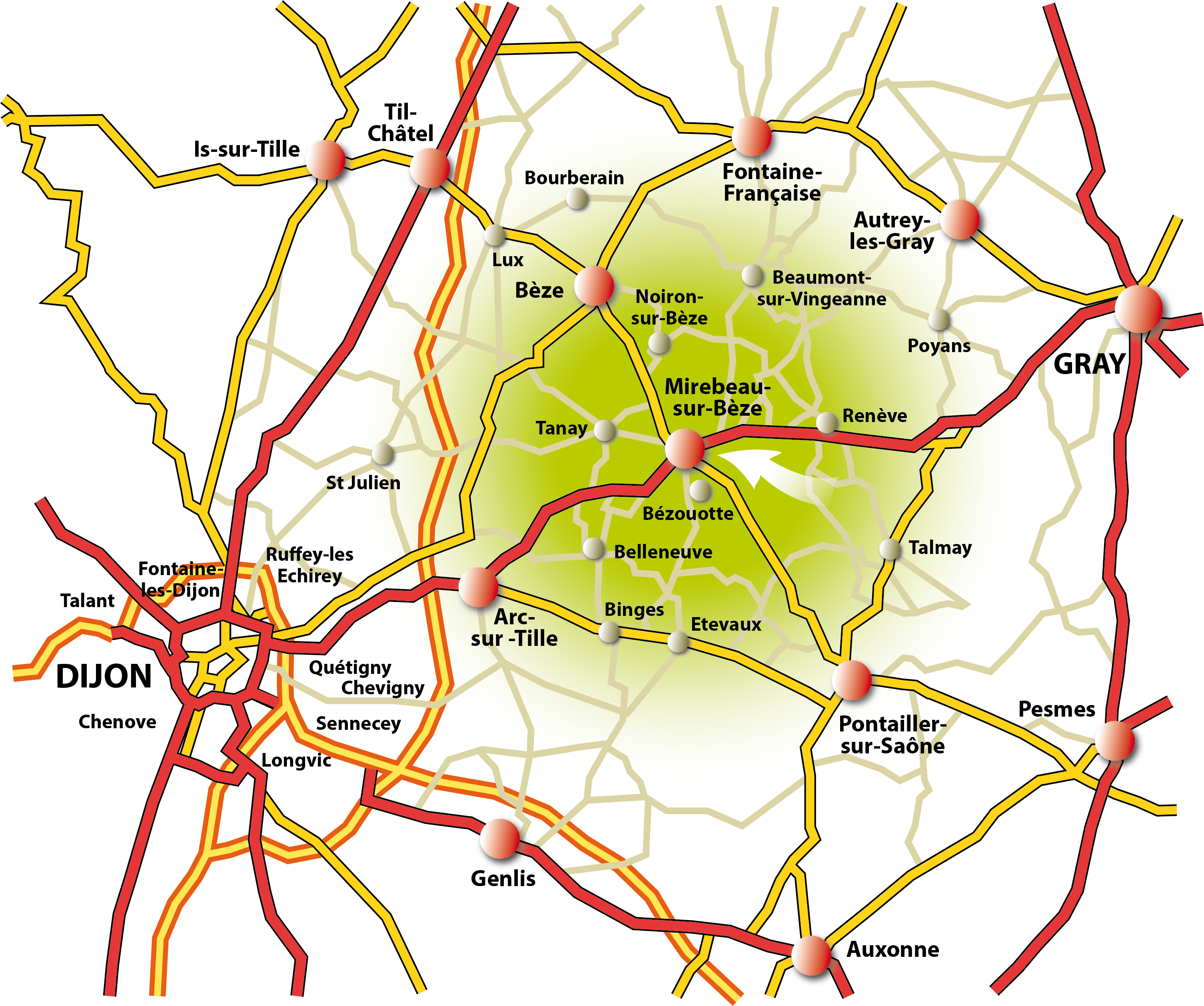 plan accès Mirebeau