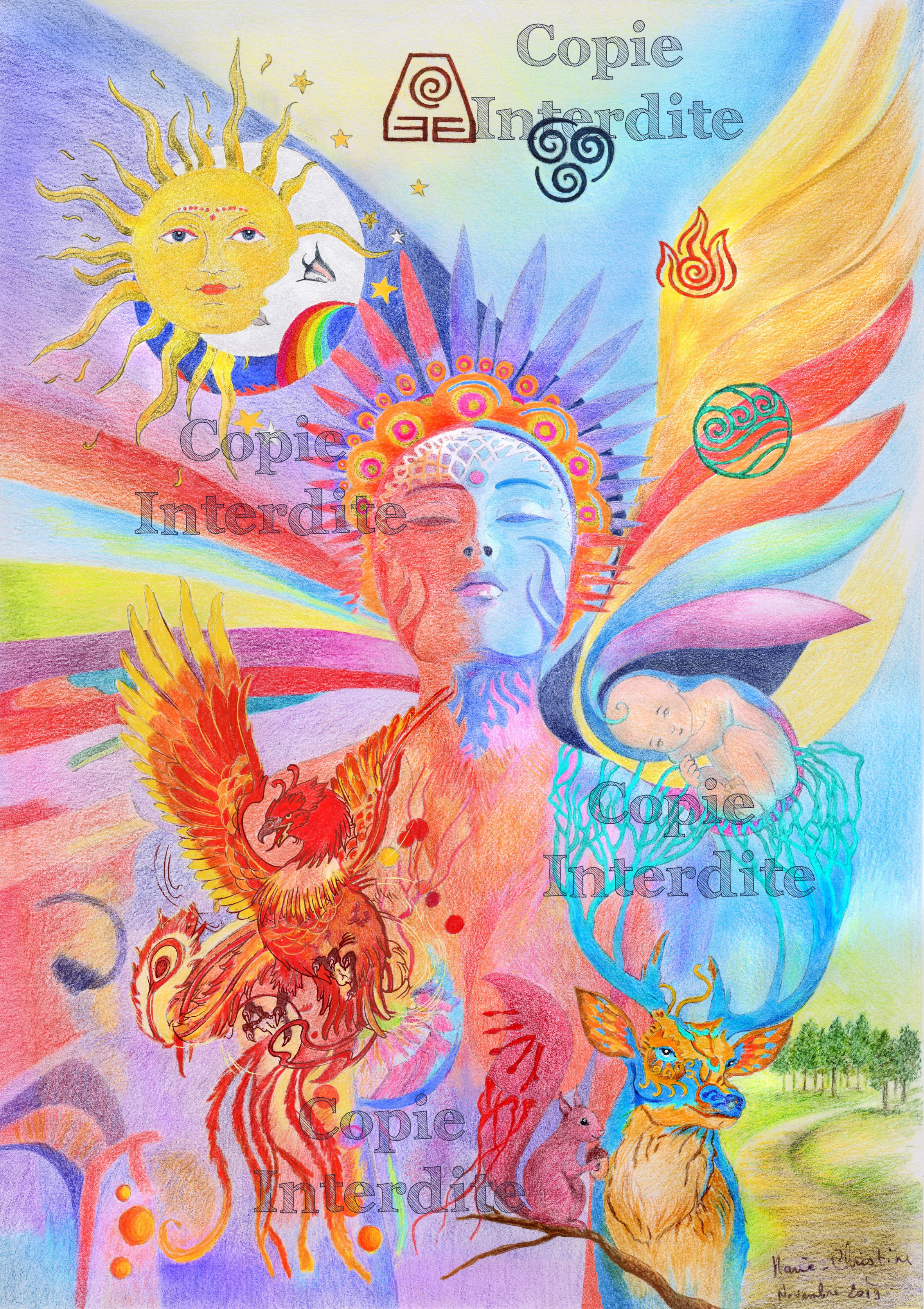 Soleil Lune et symboles