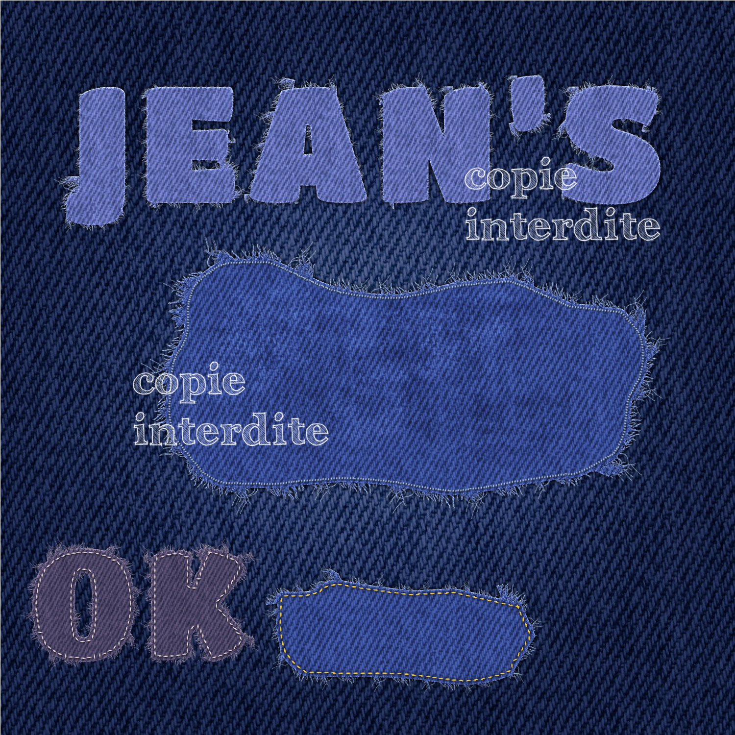 tissus jean's effiloché