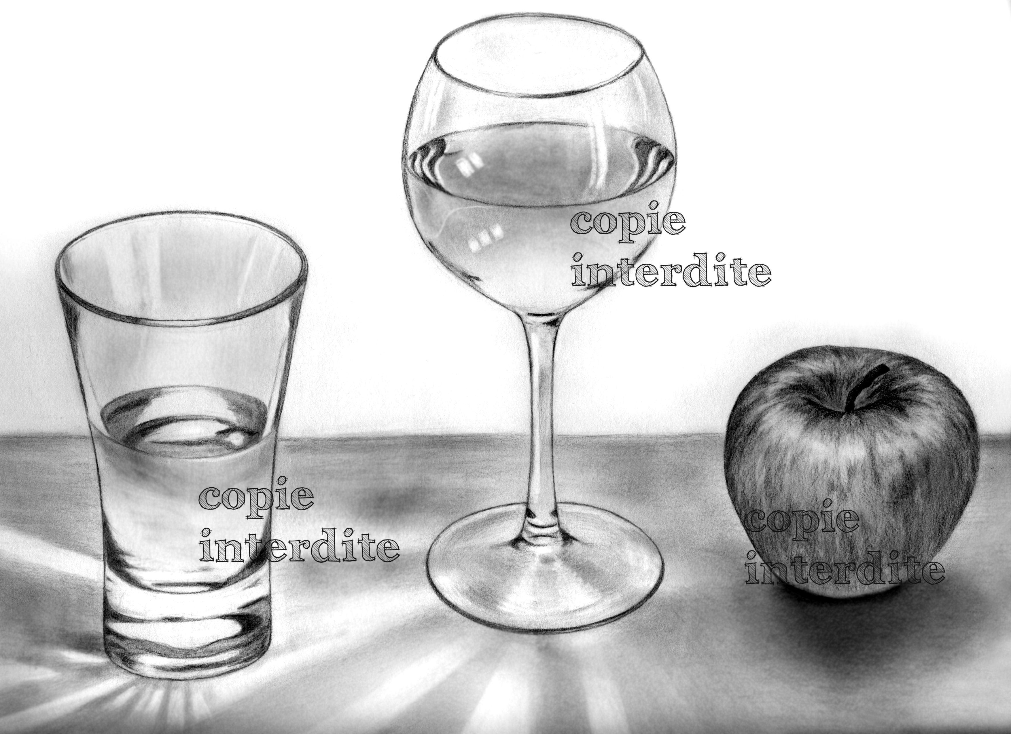 Verres et pomme