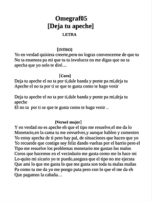 Deja Tu Apeche - Carlos Eduardo Santana Torres