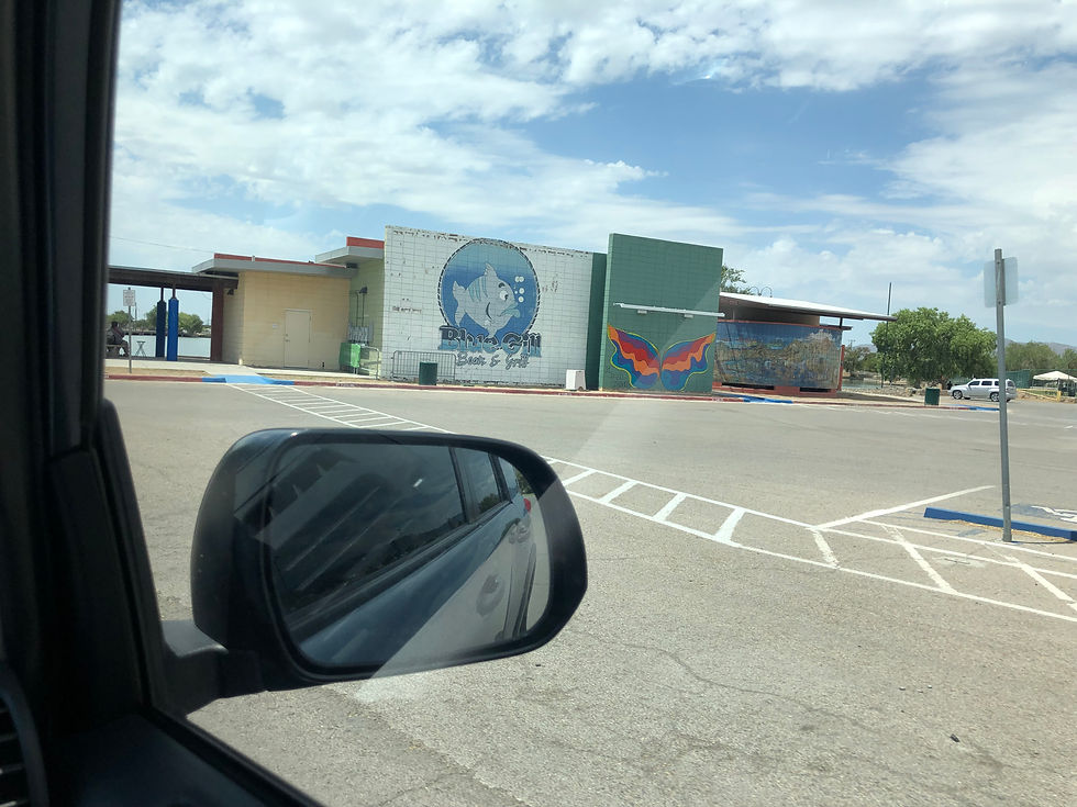 To find the futsal/pickleball courts at Ascarate, take the second right from the traffic circel, look for the blue fish and butterfly building, and take the road on the left of it.